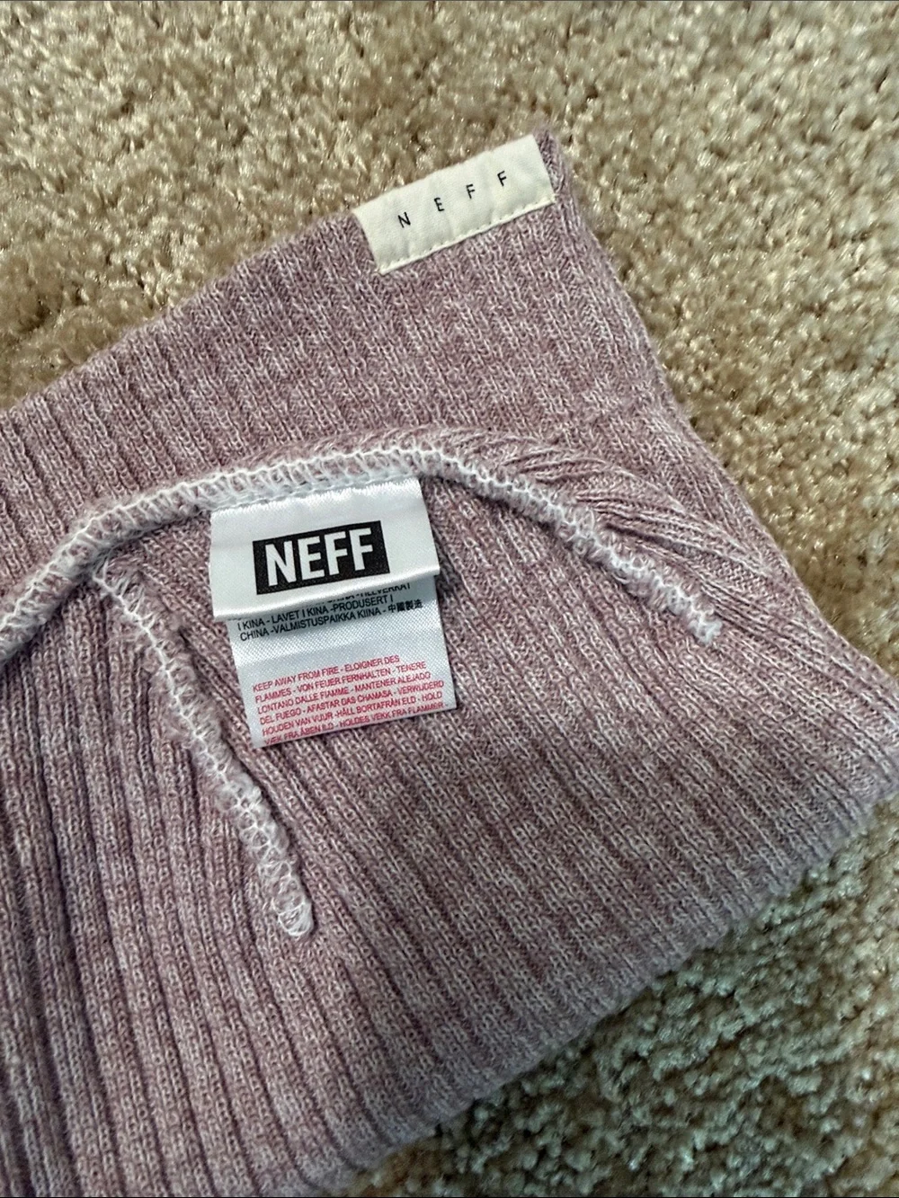 Neff Mauve Ribbed Knit Beanie